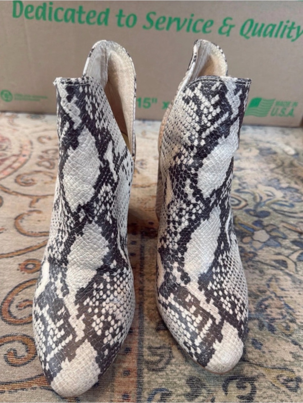 Steve Madden Snakeskin Print Booties – Size 6.5